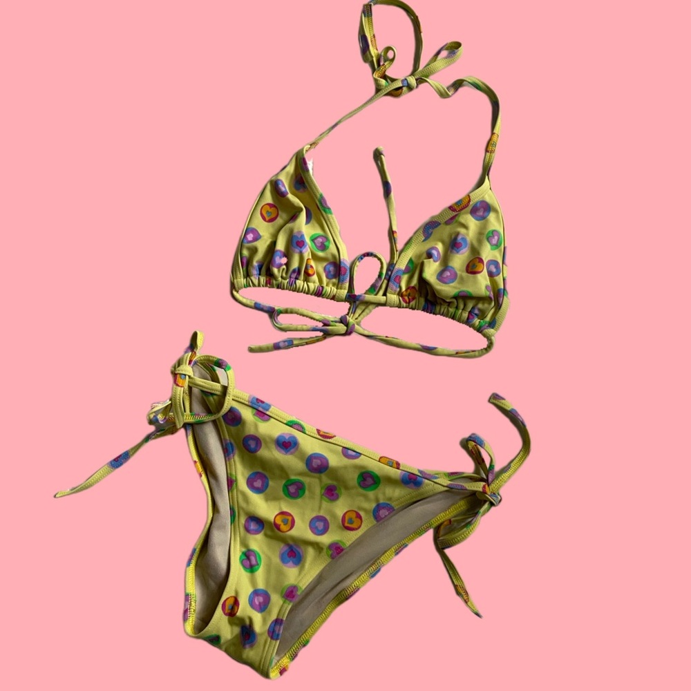 Victoria’s Secret true 2000s multicolor heart bikini 2 piece